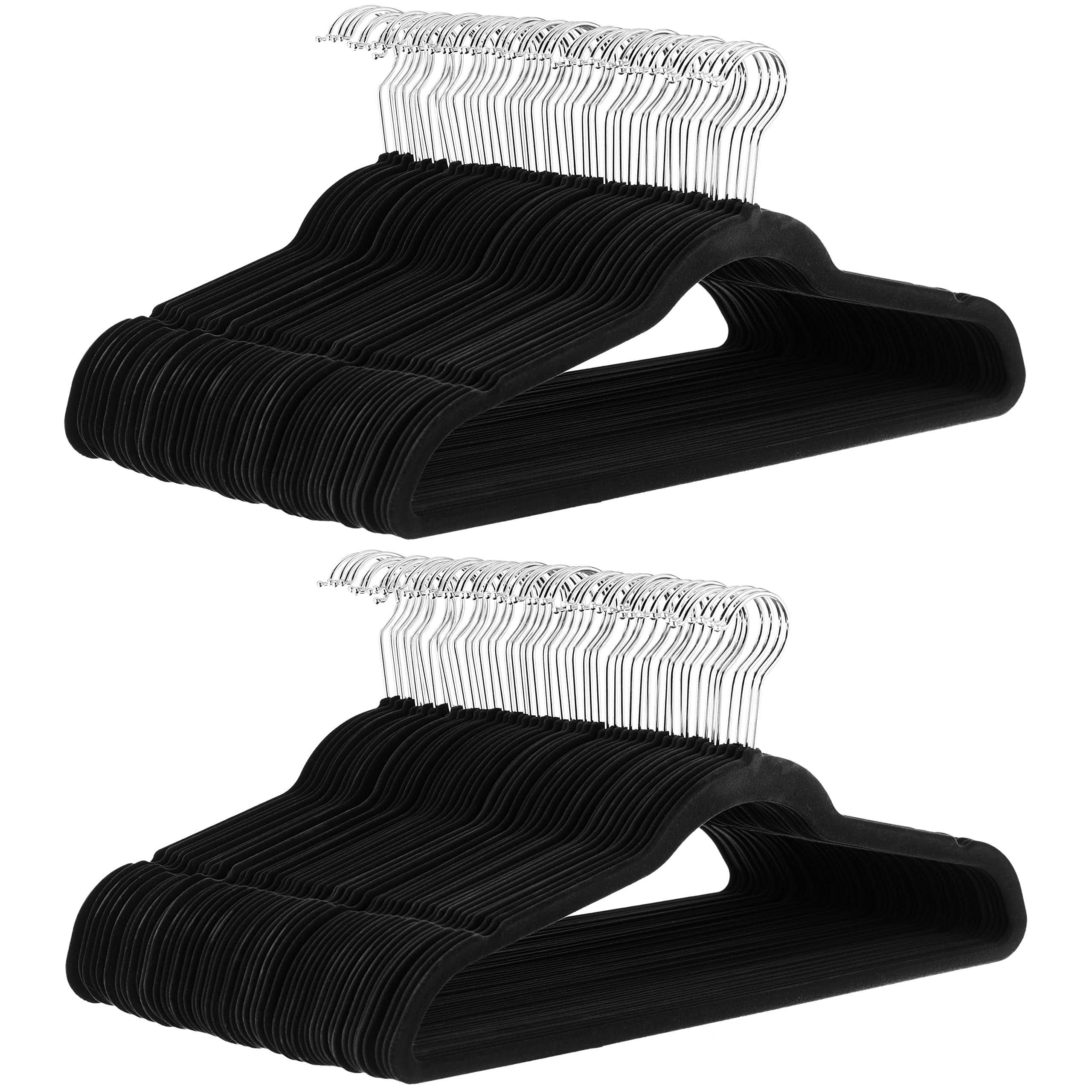 AmazonBasics Velvet Suit Clothes Hangers, 100-Pack, Black