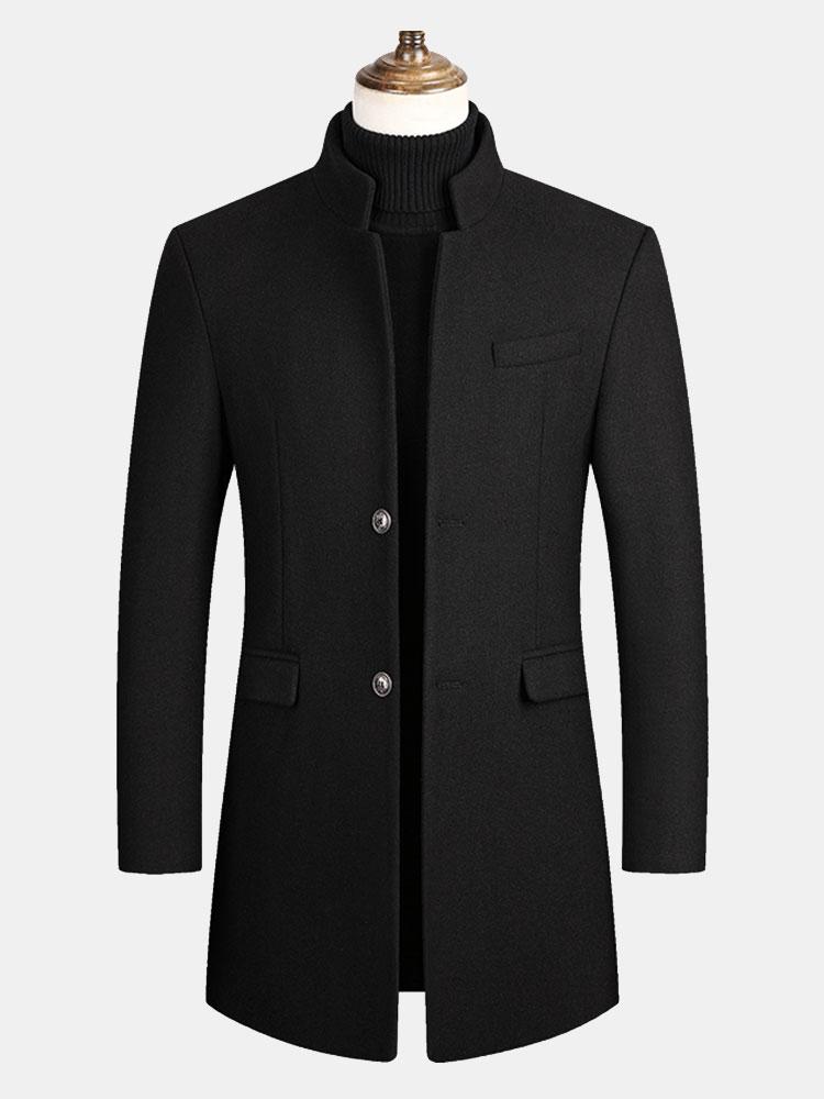 Manteau en laine à col montant