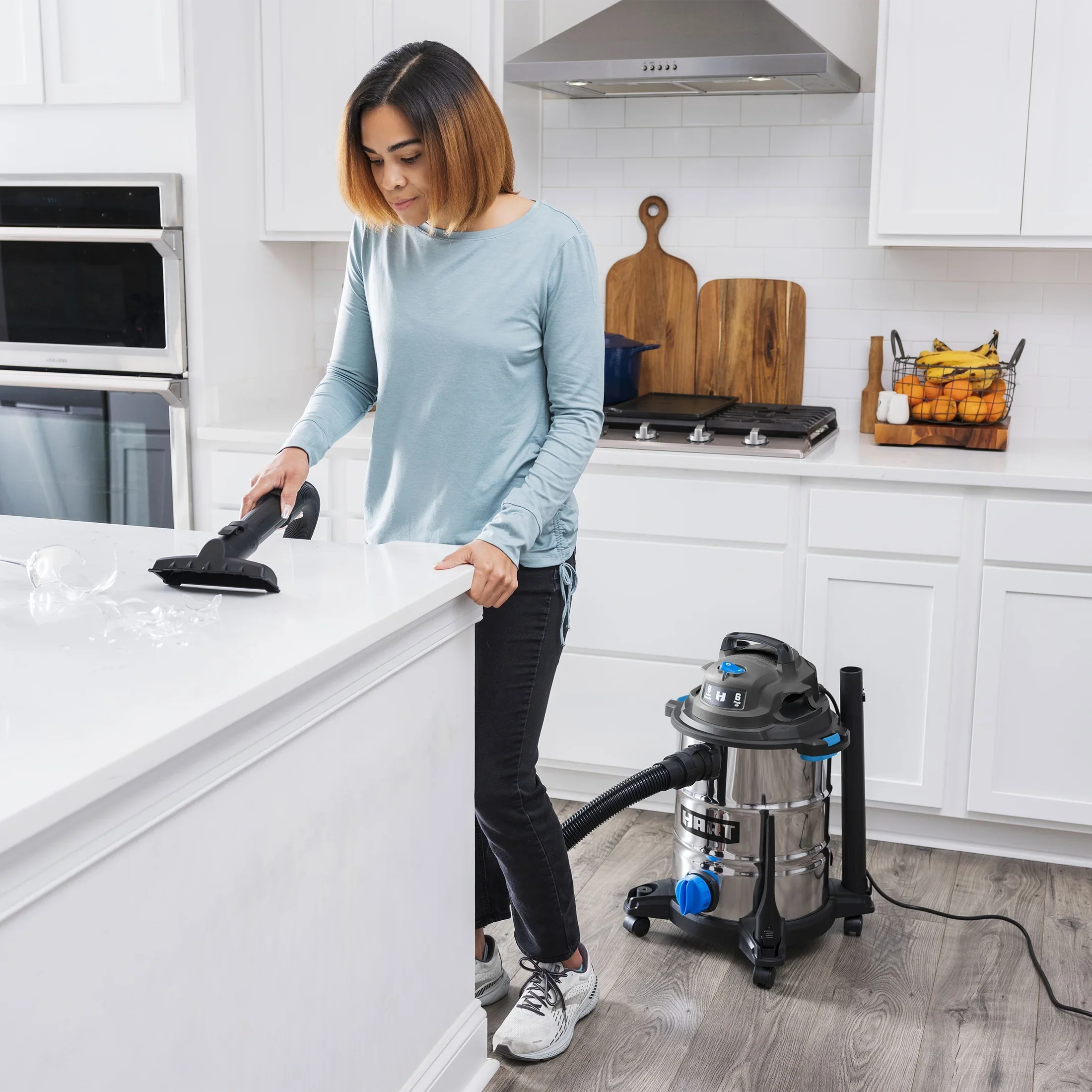 HART 8 Gallon 6 Peak HP Stainless Steel Wet/Dry Vacuum, VOC812SF 3703