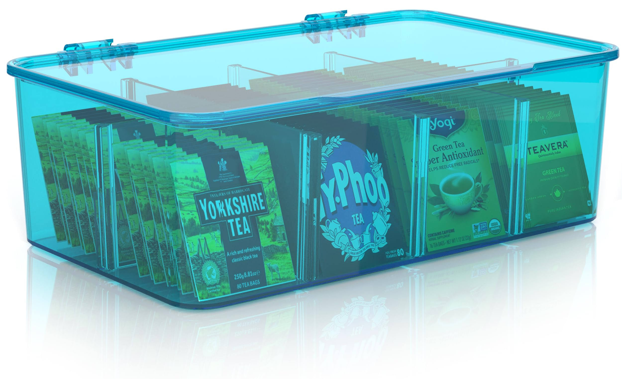 Utopia Home 1 Pack Tea Bag Organizer - Stackable Tea Bag Storage Organizer with Clear Top Lid- Tea Bag Holder for Counter Tops, Kitchen Cabinets,