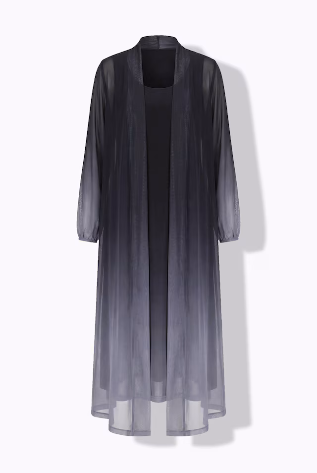 Straight cut color gradient mesh jacket