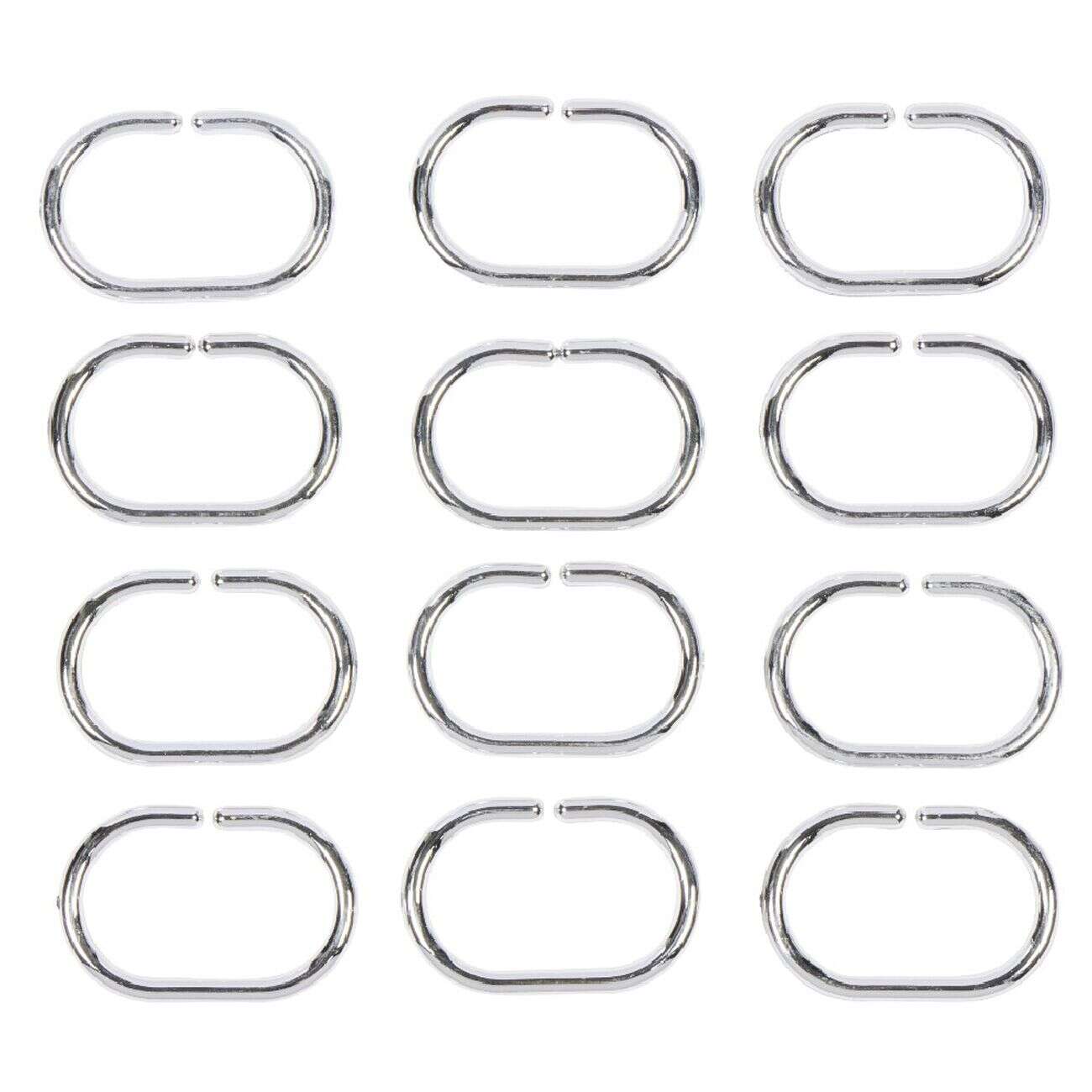 Anneau de douche gris ovale x12