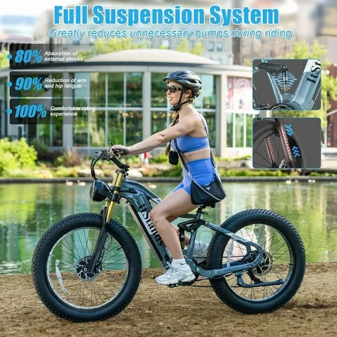 Dual Motors AWD 2000W Electric Bike for Adult 26'' UL2849 48V 30AH E-mountain bike 4.0 Fat Tire up to 35MPH120Miles Long Range Off-road Ebike Dual Hydraulic Disc BrakesFul Suspension Electric Bicyc(RX30-GRAY) - Image 5