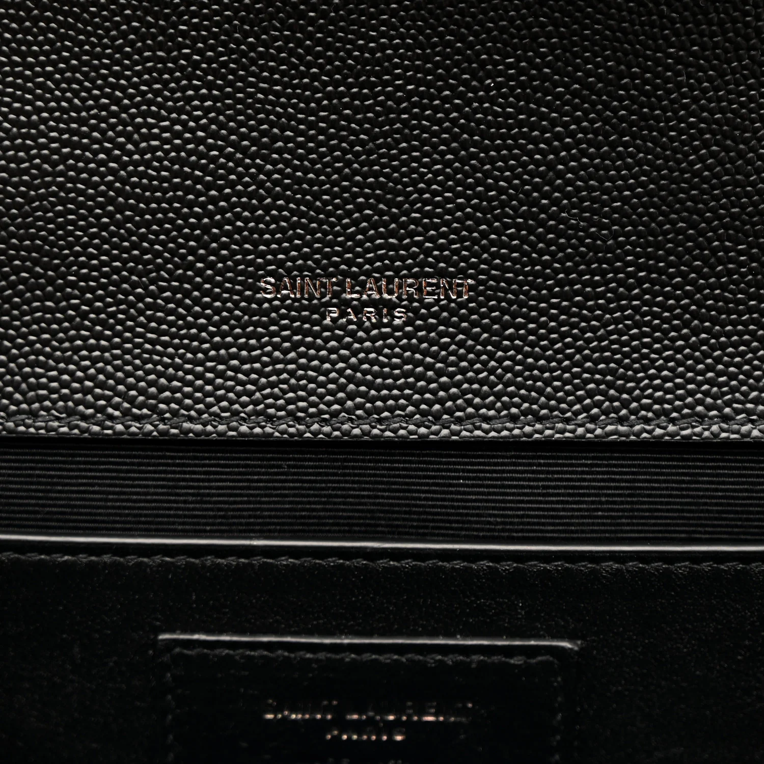 Grain De Poudre Textured Mixed Matelasse Triquilt Medium Monogram Monochrome Satchel Black