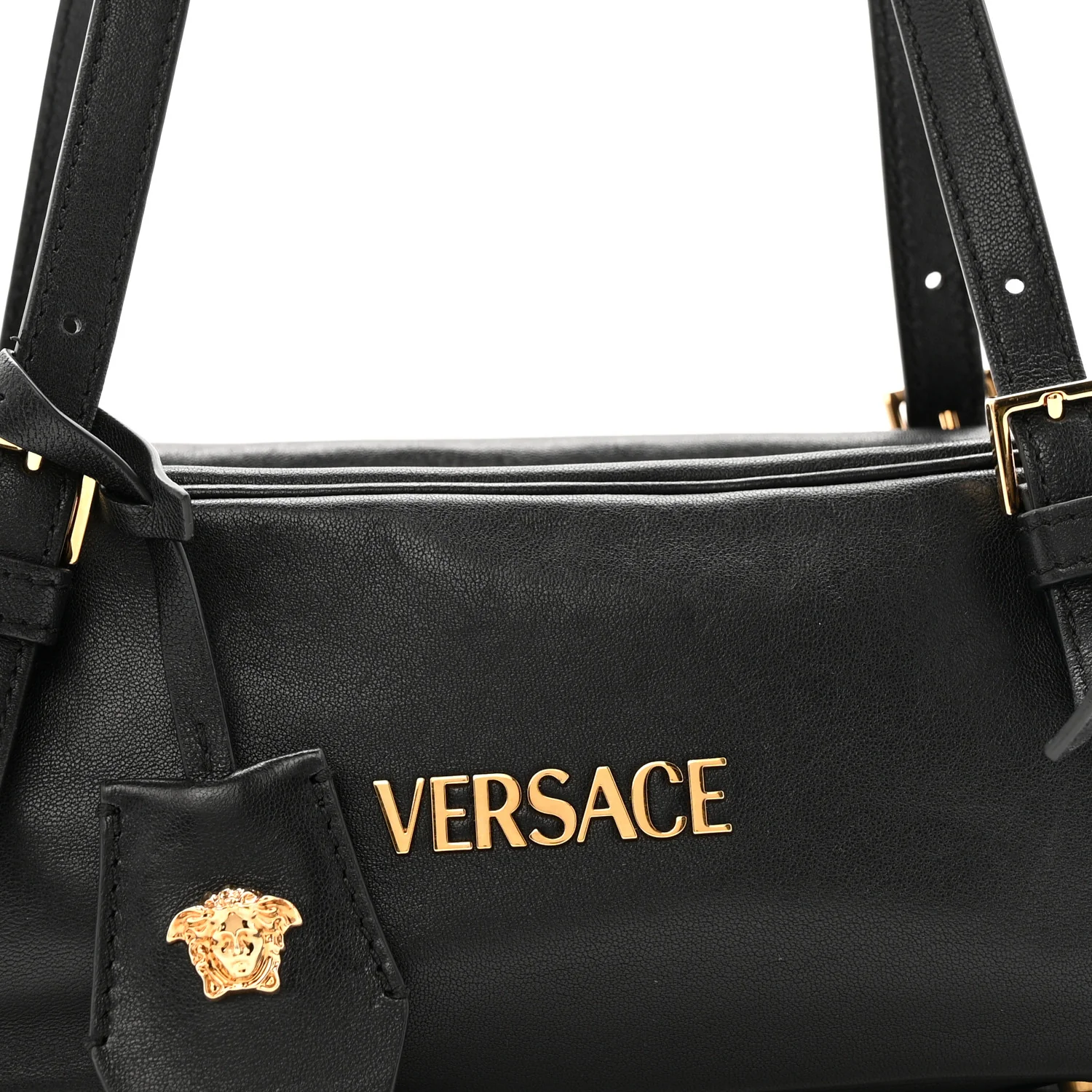 Lambskin Tag Bowling Bag Black