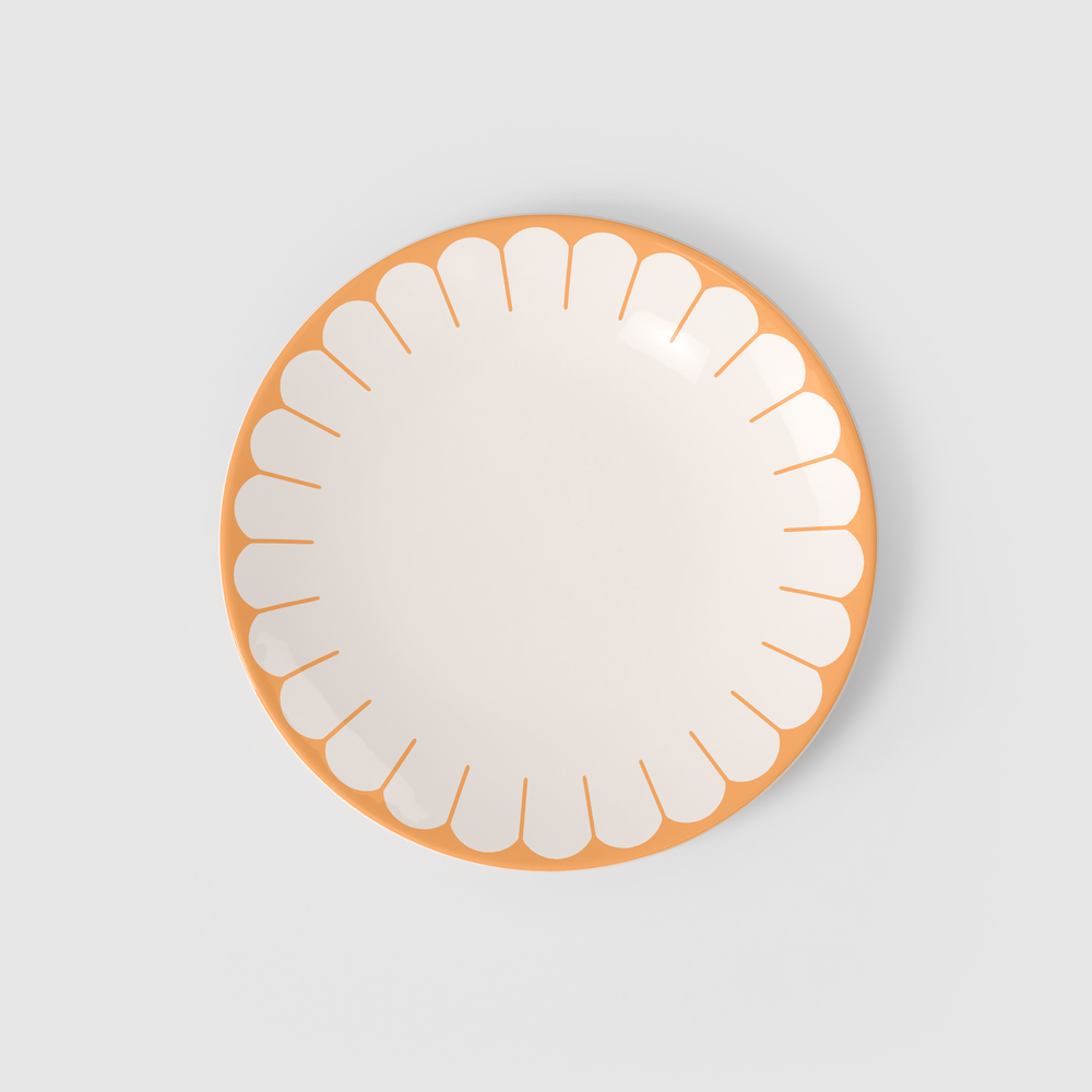 Fleur Dinner plate - Yellow, 10.5'', Premium Porcelain