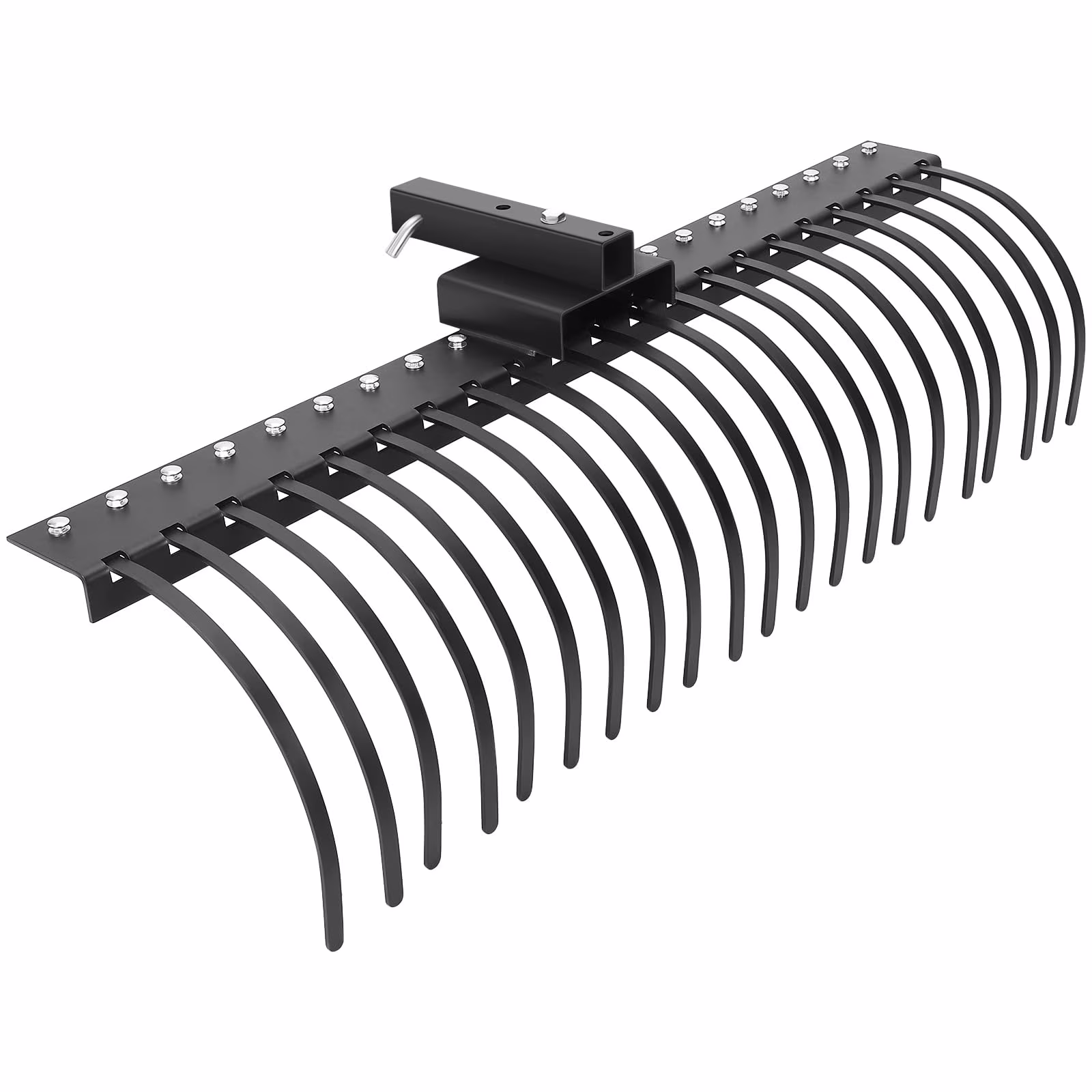 Danolapsi 60 Inch Landscape Rock Rake for Tractor,3 Point Attach Rake Fit for 2 Inch Receiver for ATV. with 360 Degree Rotation,Tow-Behind Garden Tool for Compact Tractors