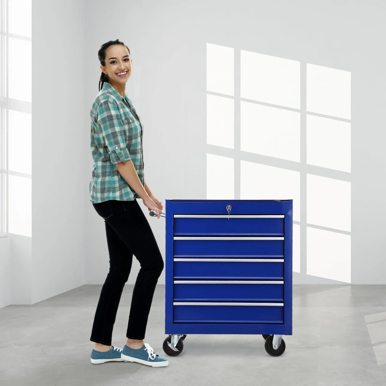 Tool Chest New 5 Drawer Rolling Tool Box 24.25 x 12.99