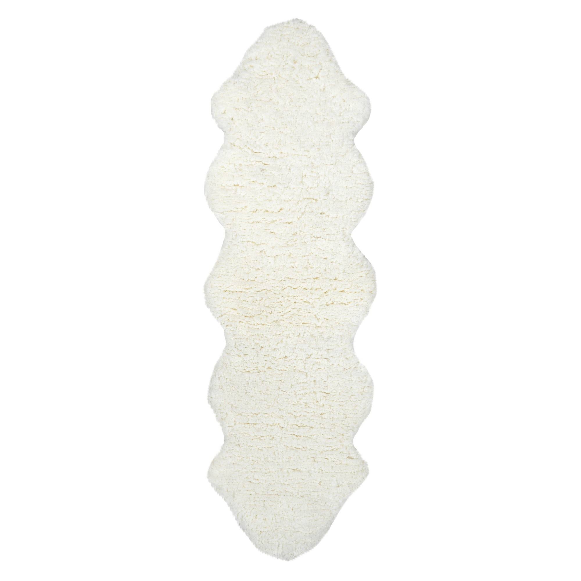 nuLOOM Hand Tufted Double Pelt Faux Sheepskin Area Rug, Off-white