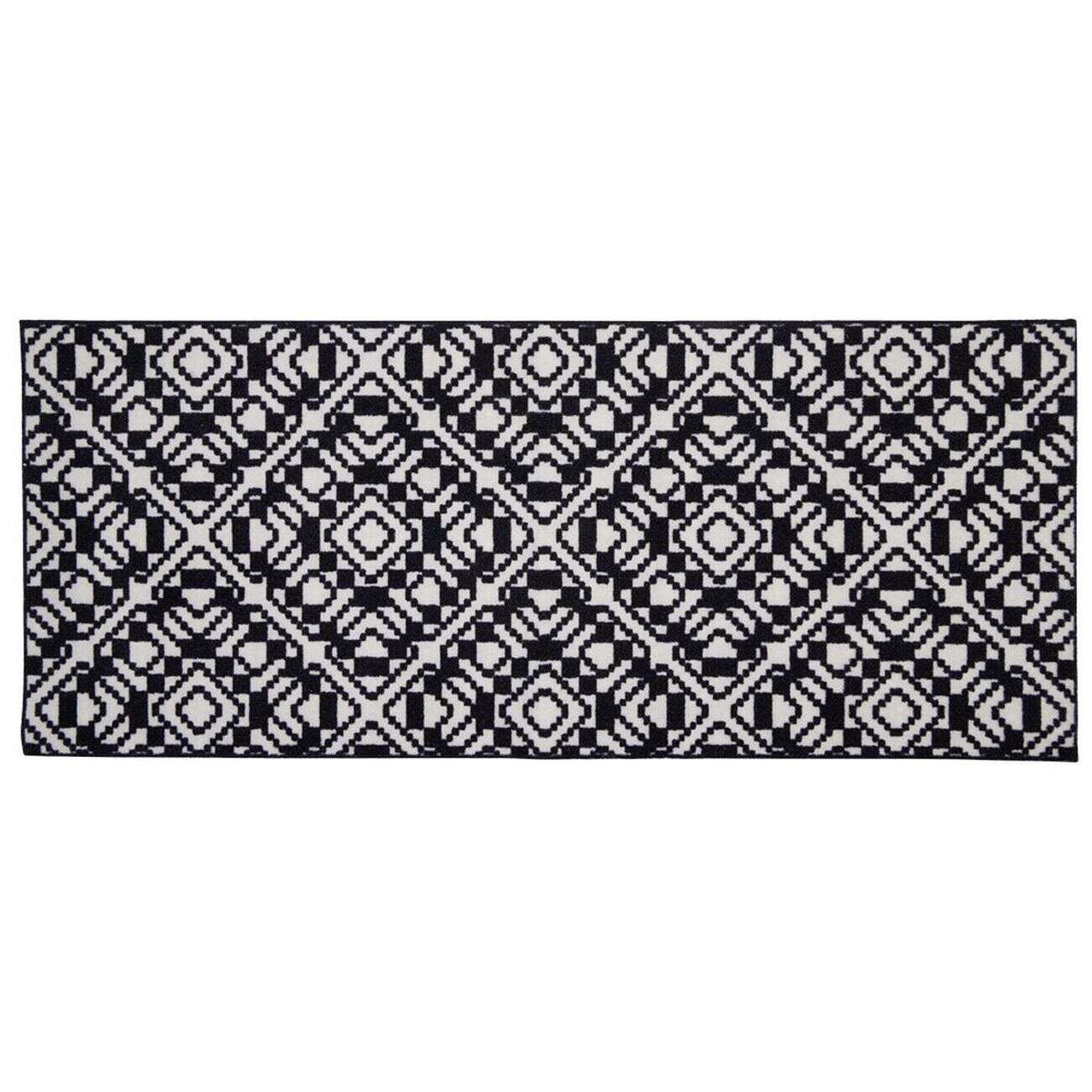 Tapis de cuisine antidéapant absorbant imprimé tomette bleu 50x80cm