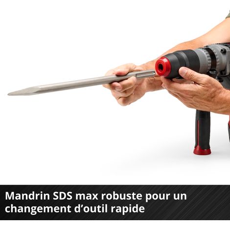 Einhell Marteau perforateur TE-RH 40/15 3F +2 (1050 W, mécanisme de frappe pneumatique, force de frappe 15 J, anti-vibrations, mandrin SDS max, vendu avec burin plat et burin pointu) — vue 3