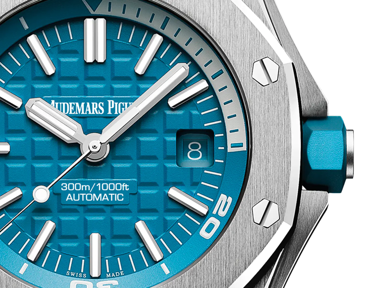 【Super Clone】Audemars Piguet Offshore Diver Turquoise Blue Dial 42mm 15710ST.OO.A032CA.01