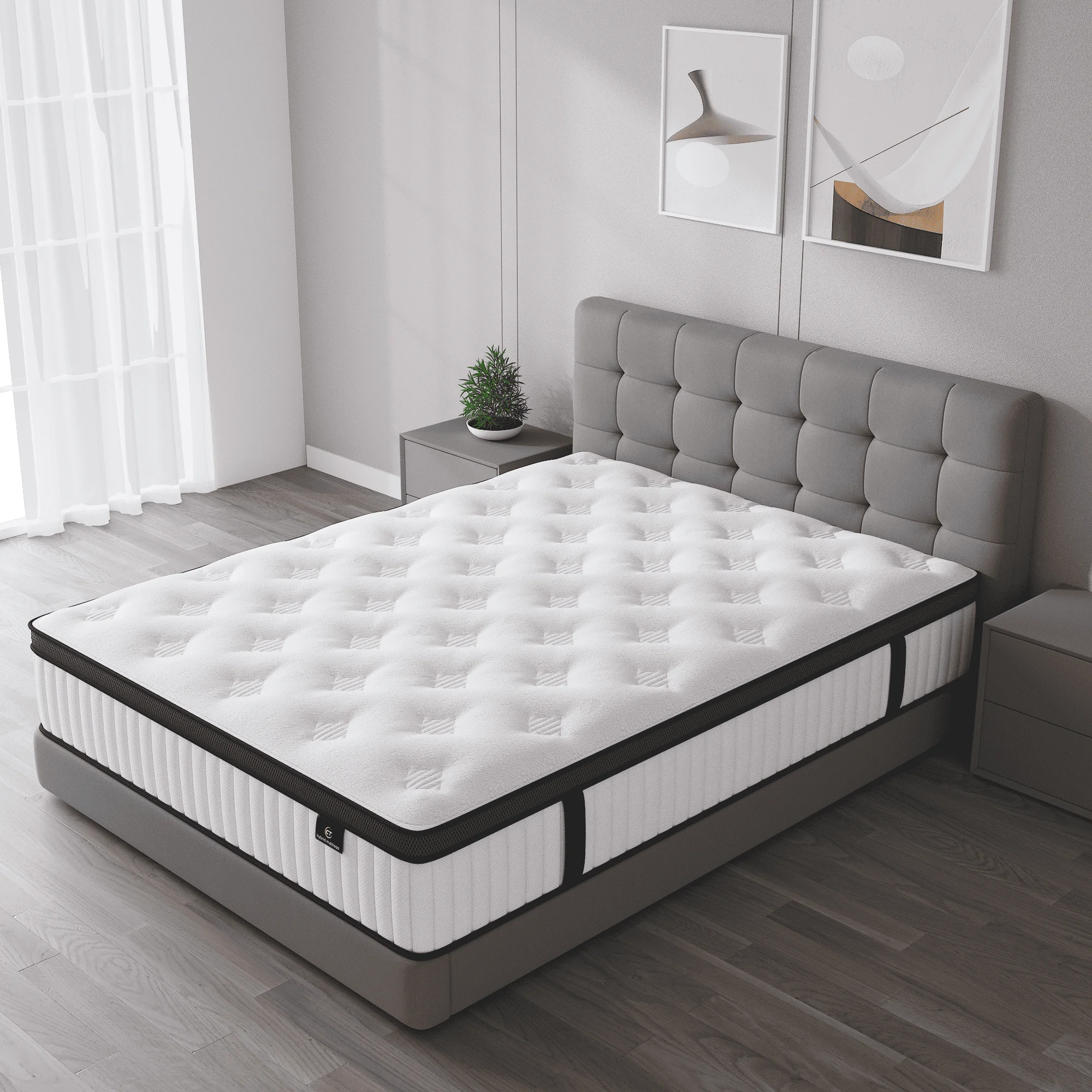 Full Mattress in a Box, 12 inch Memory Foam individual Pocket Spring Hybrid Mattress Medium Firm Support with Soft Breathable(Full/12 in) - Image 4