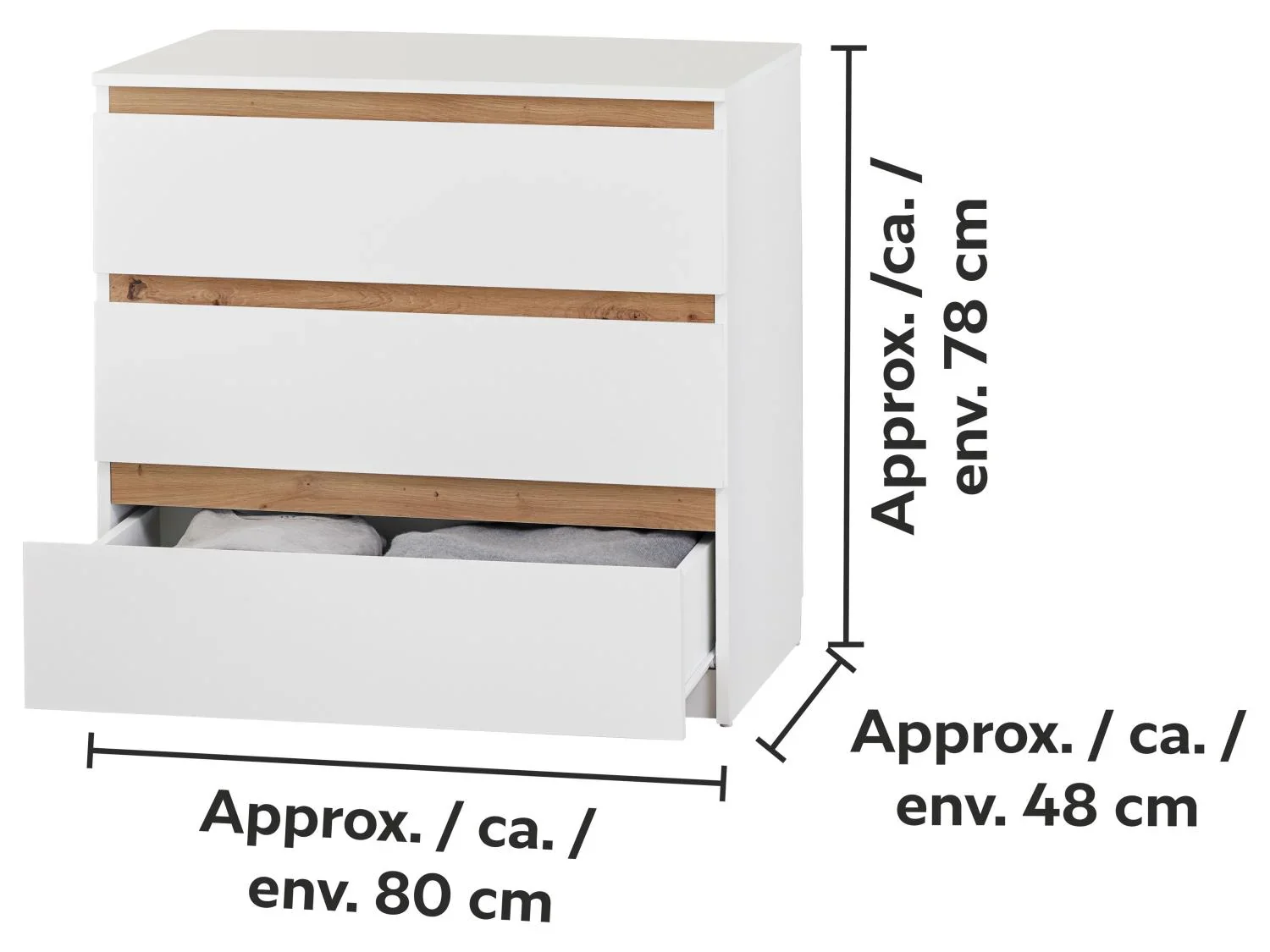 LIVARNO Commode Genve, 80 x 78 x 48 cm, blanche