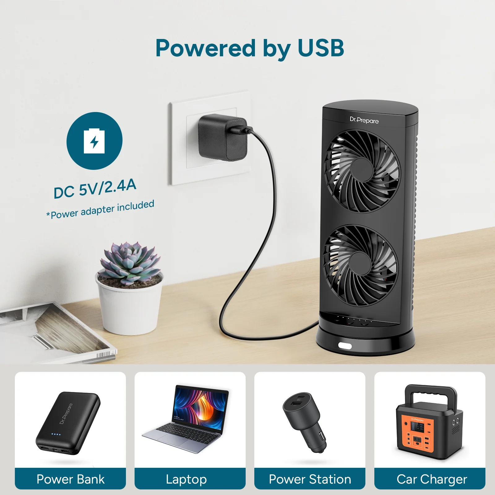 Dual Oscillating Tower Fan with Remote Control