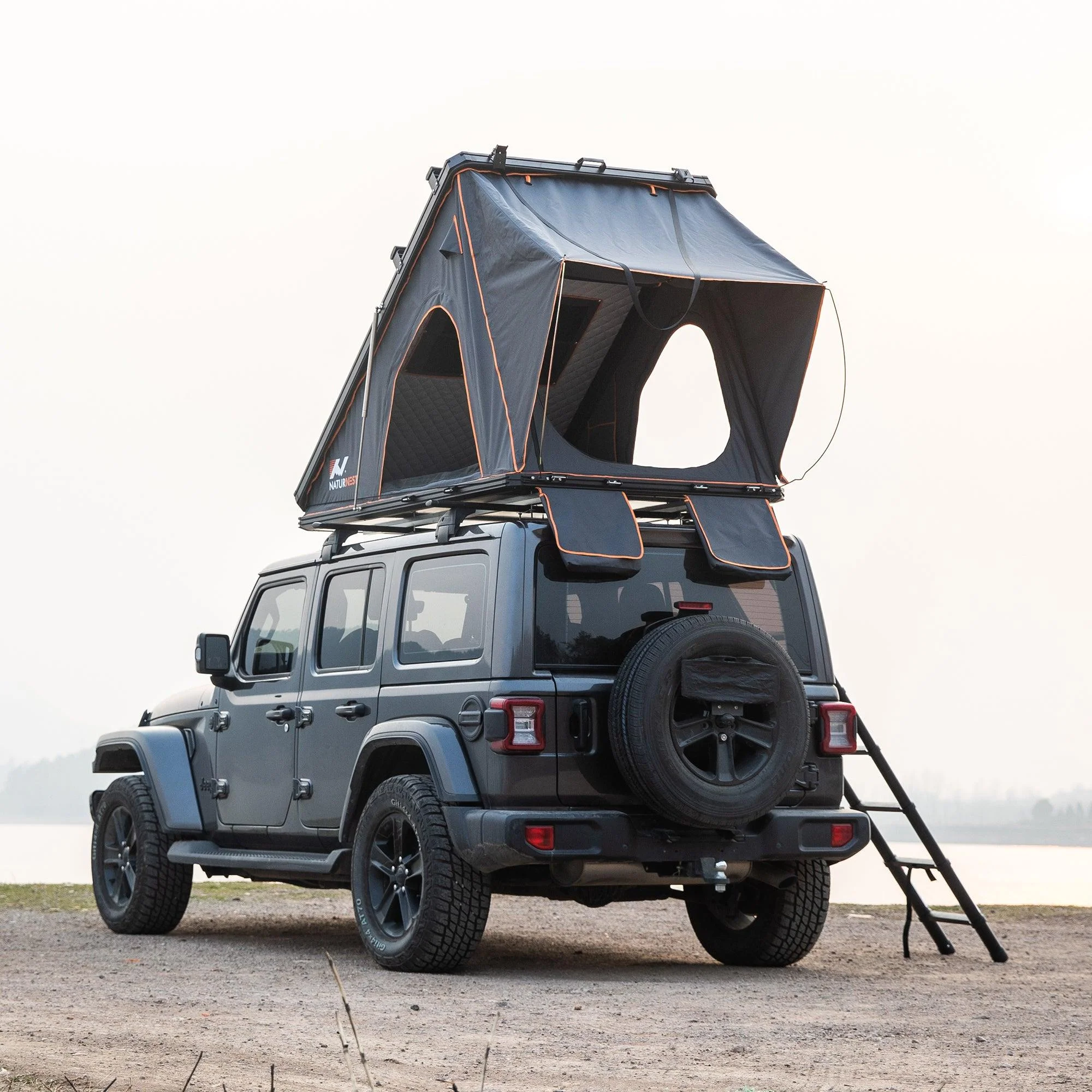 Polaris2 Hardshell Rooftop Tent with 2 Luggage Racks, Car Roof Top Tent with AC Inlets, 3-Color LED Lights and Internal USB Plug for Vans, Jeeps, SUVs and Trucks, 2-3 Person Tent - Image 6