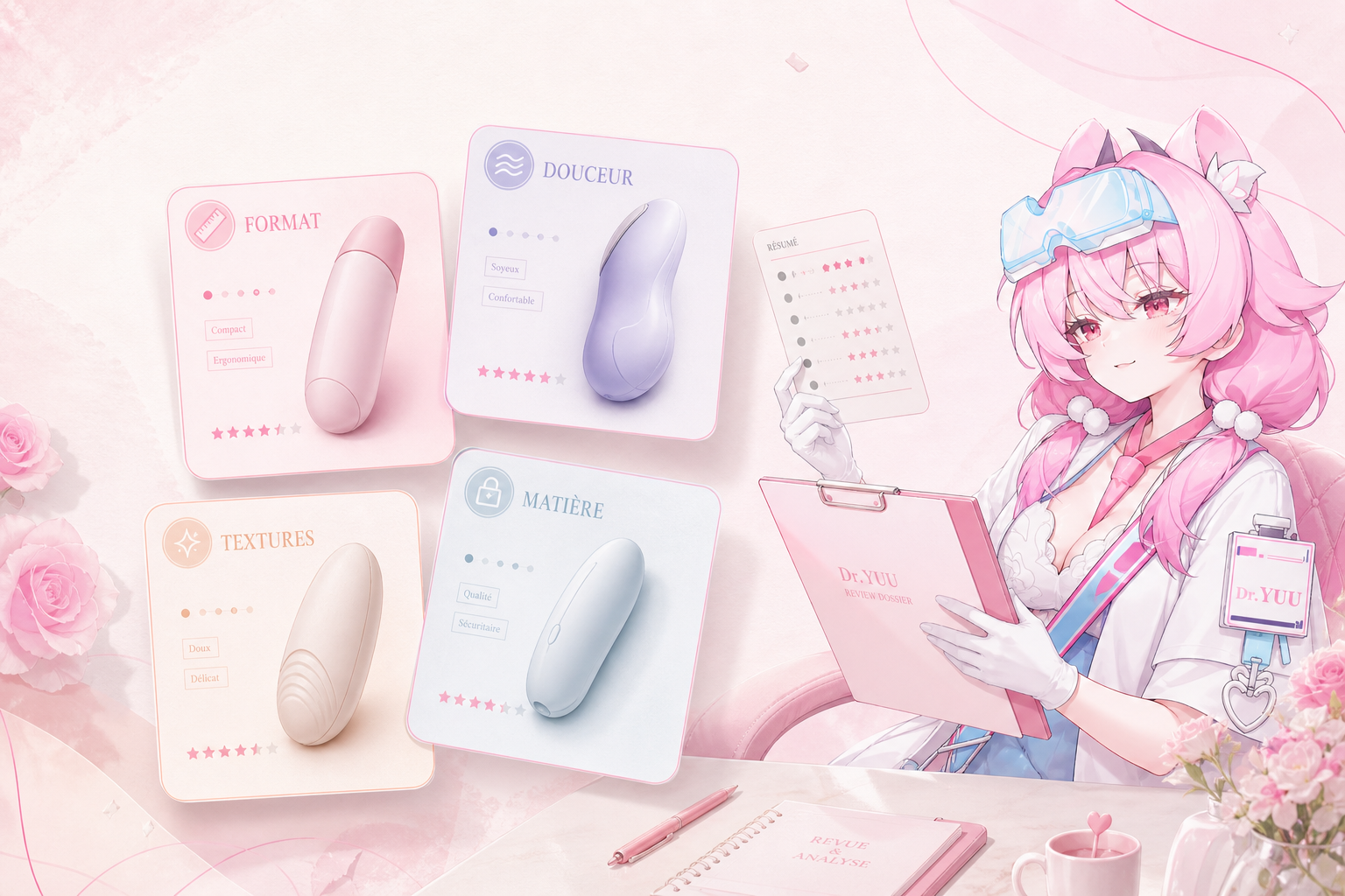 Avis sur une vaginette manuelle : quatre profils comparés selon le format, la douceur, les textures et la matière