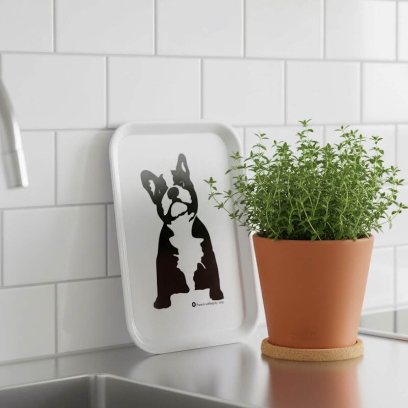 Buster serveringsbrett 27x20 cm hvit/svart