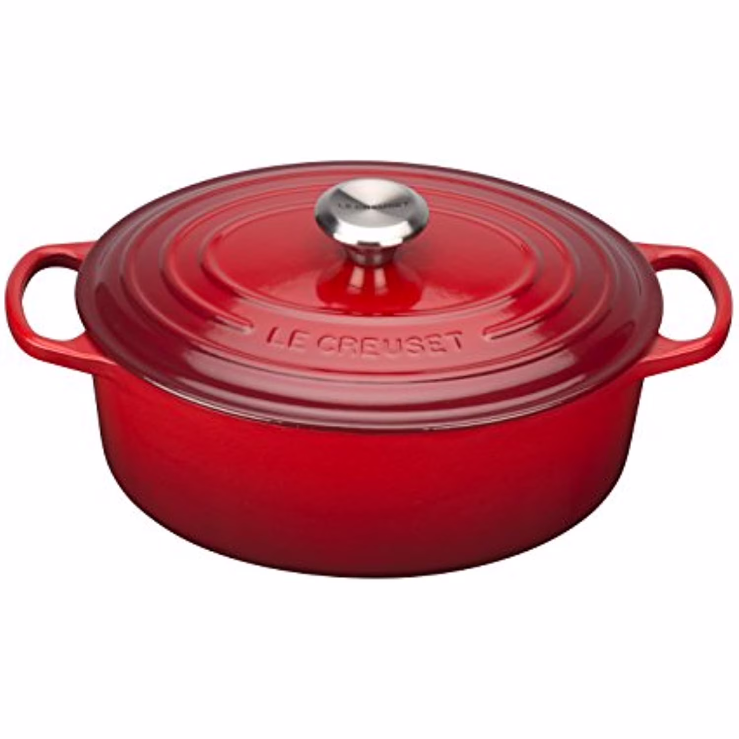 Le Creuset Enameled Cast Iron Signature Oval Dutch Oven, 5 Qt., Cerise