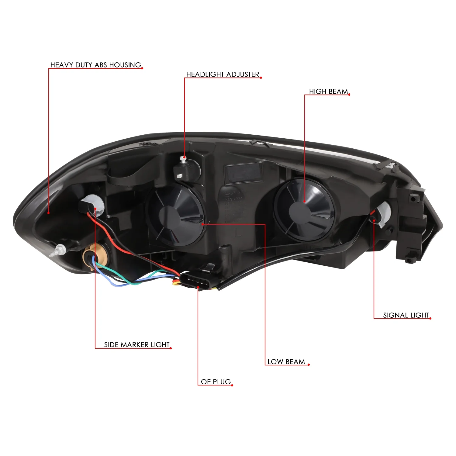 For 06-16 Chevy Impala Monte Carlo Chrome Amber Corner Headlight Lamp Pair - Image 3
