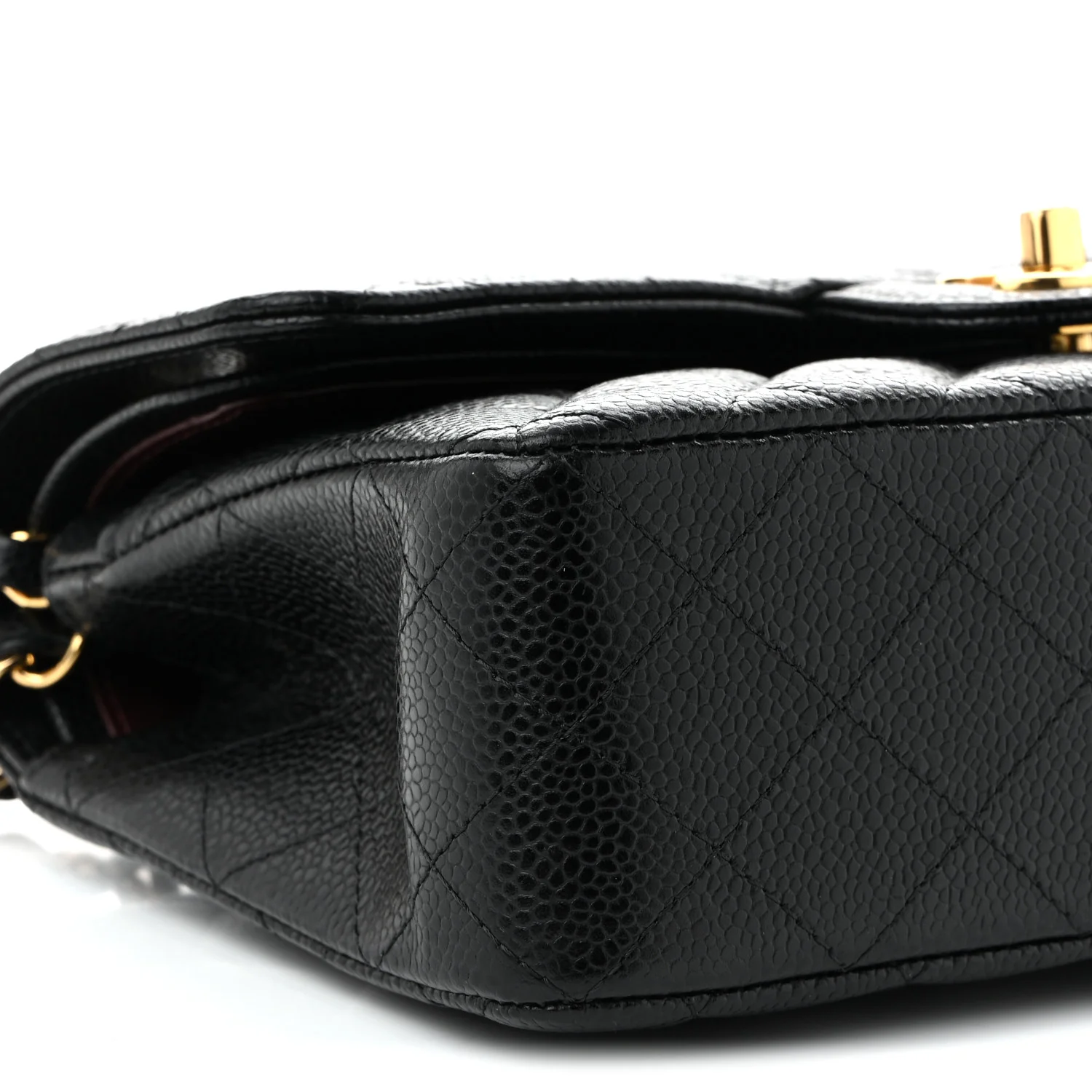 Caviar Quilted Small Double Flap Black