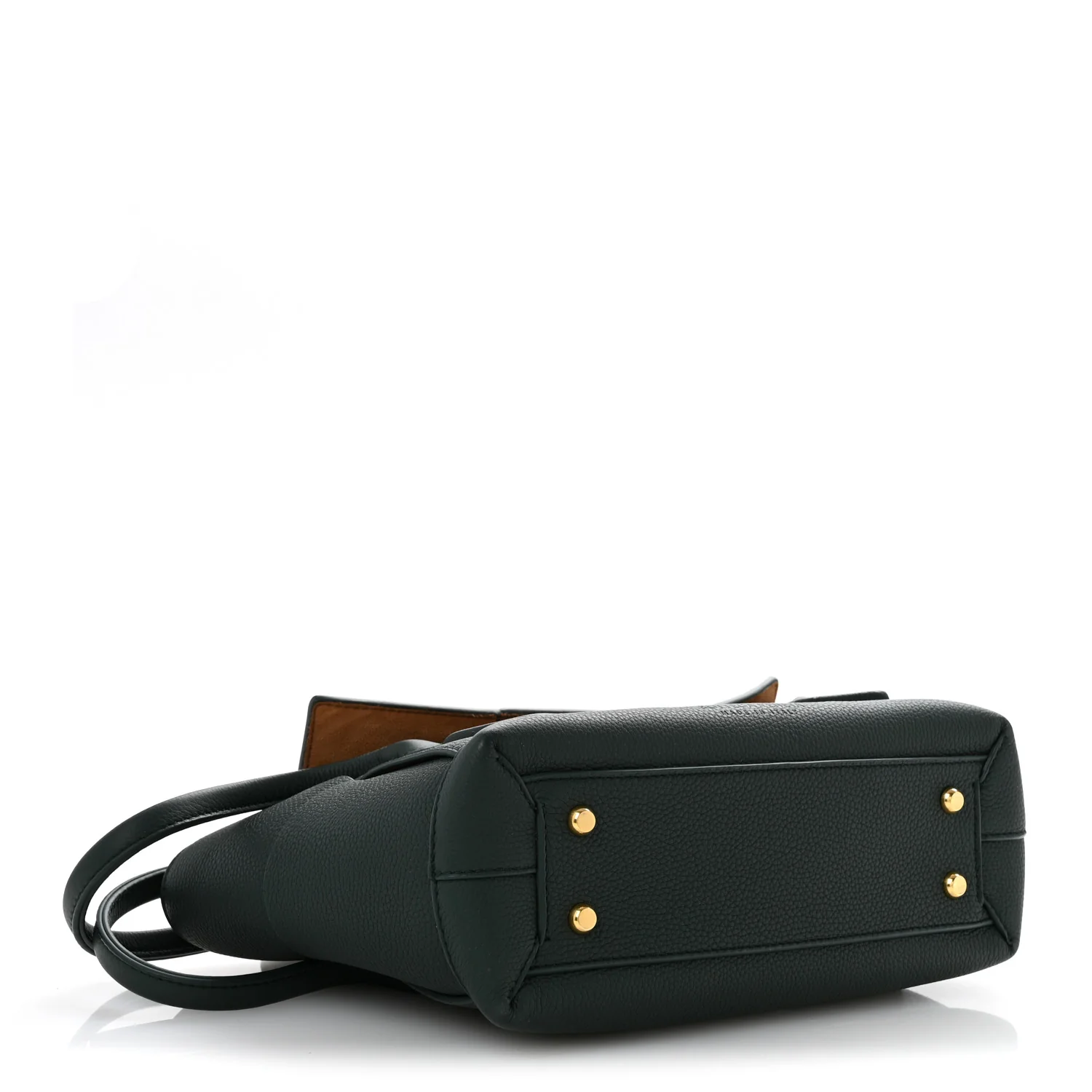 Grained Calfskin Maxi Intrecciato Small Arco Pine Green