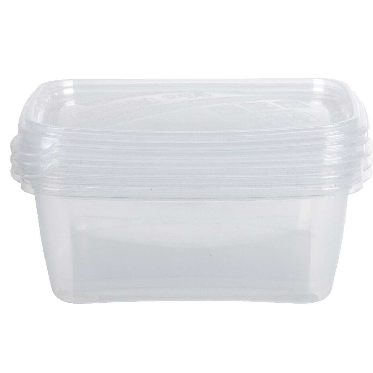 Boîte alimentaire 1,2 L transparente x3