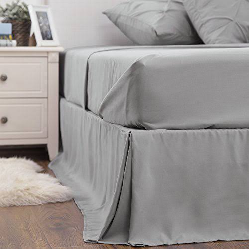 Bedsure Queen Comforter Set 8 Pieces - Pintuck Queen Bed Set, Bed in A Bag Grey Queen Size with Comforters, Sheets, Pillowcases