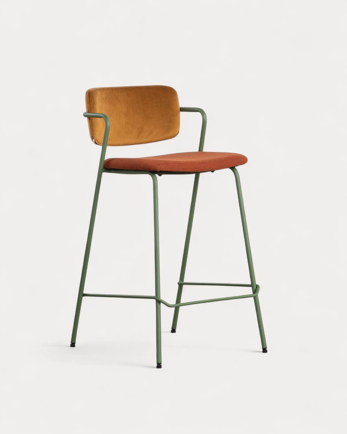Irun - Taburete Alto de Terciopelo y Tela (65 cm) Irun