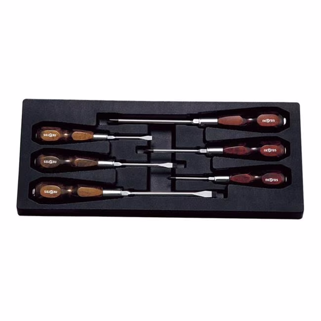 Nepro NPNTD306 Wood Handle Precision Grip Screwdriver Set - 6 Piece
