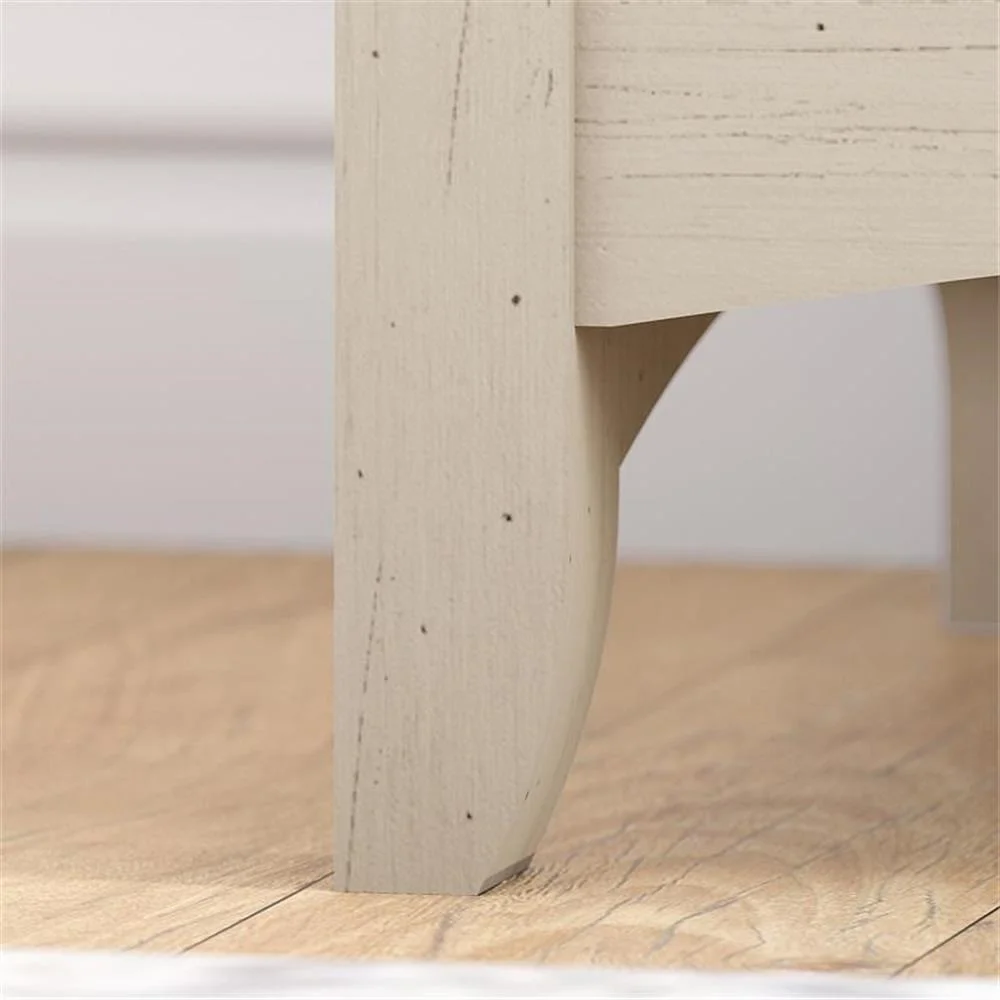 Pemberly Row Hall Tree w/ Shoe Storage Bench in Antique White - Engineered Wood(Antique White)