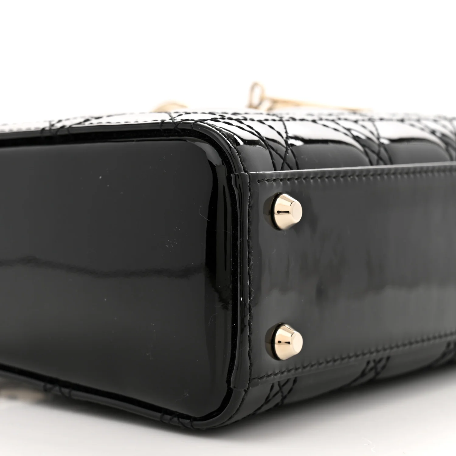 Patent Cannage Mini Lady Dior Black