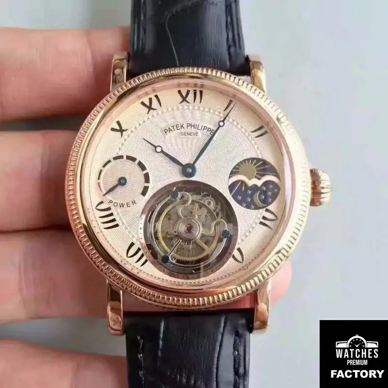 Patek Philippe Moonphase Tourbillon 18K Rose Gold Dial
