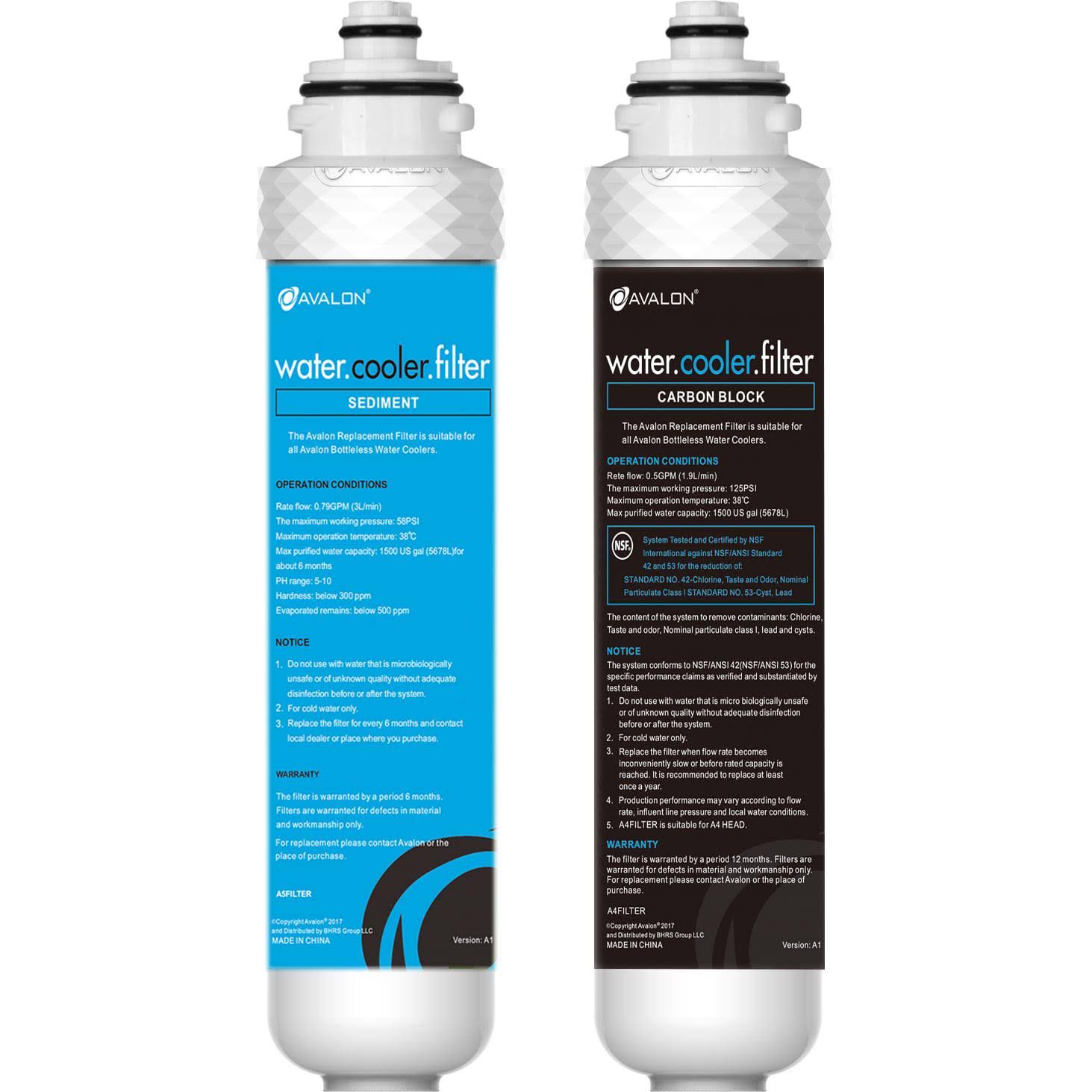 Avalon 2 Stage Replacement Filters for Avalon Branded Bottleless Water Coolers