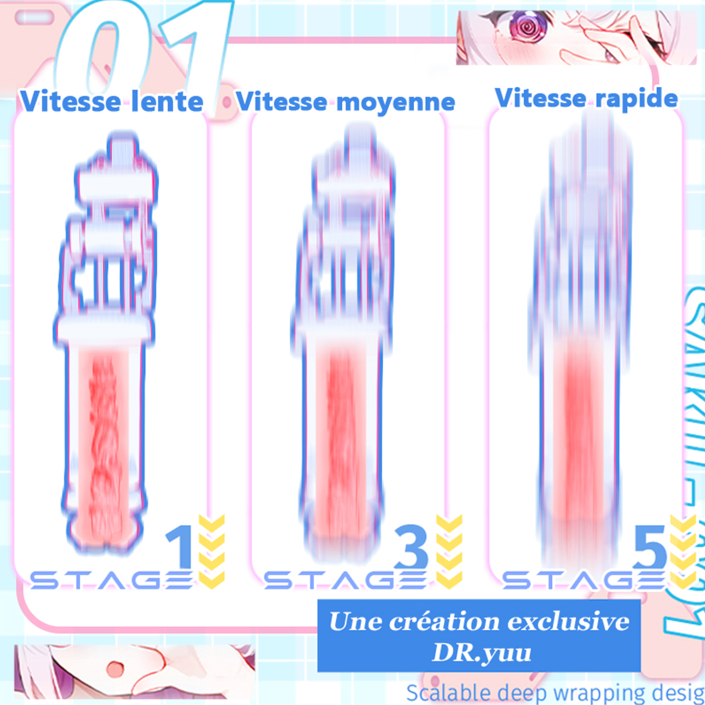 Conception 100% étanche pour nettoyer la chatte sous l eau.