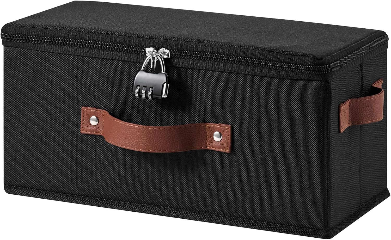 Storage Bins Lockable Under Bed Fabric Boxes with Zippered Lids