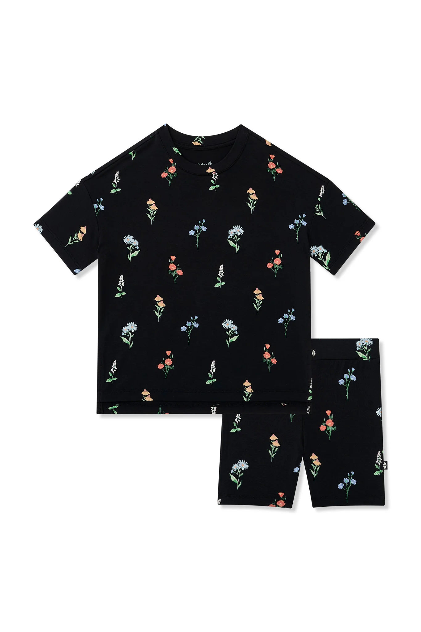 Toddler Biker Short Set in Midnight Wildflower