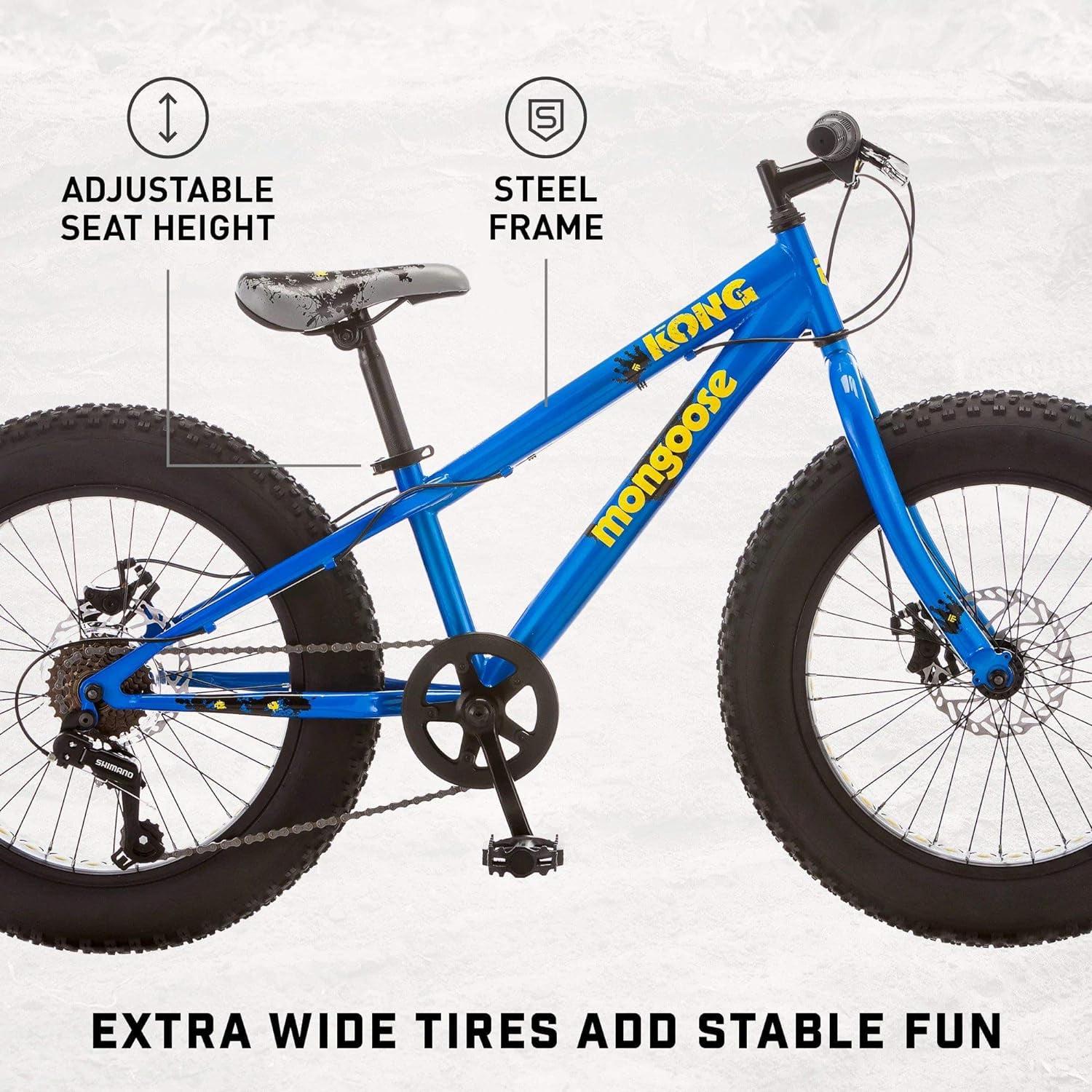 Mongoose Kong Mountain Bike. Boys. 20 in Wheel. Blue