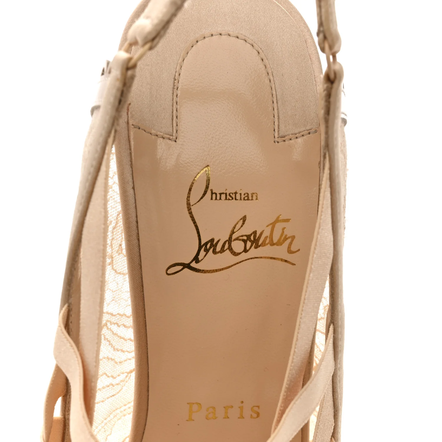 Satin Lace Chantilly Guiptik 150 Pumps 36.5 Nude