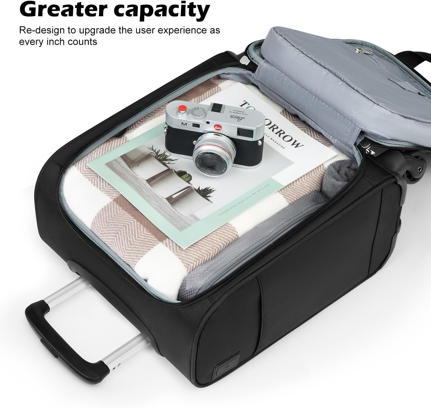 Underseat Carry on Luggage Softside Lightweight Rolling Travel Bag Spinner Suitcase
