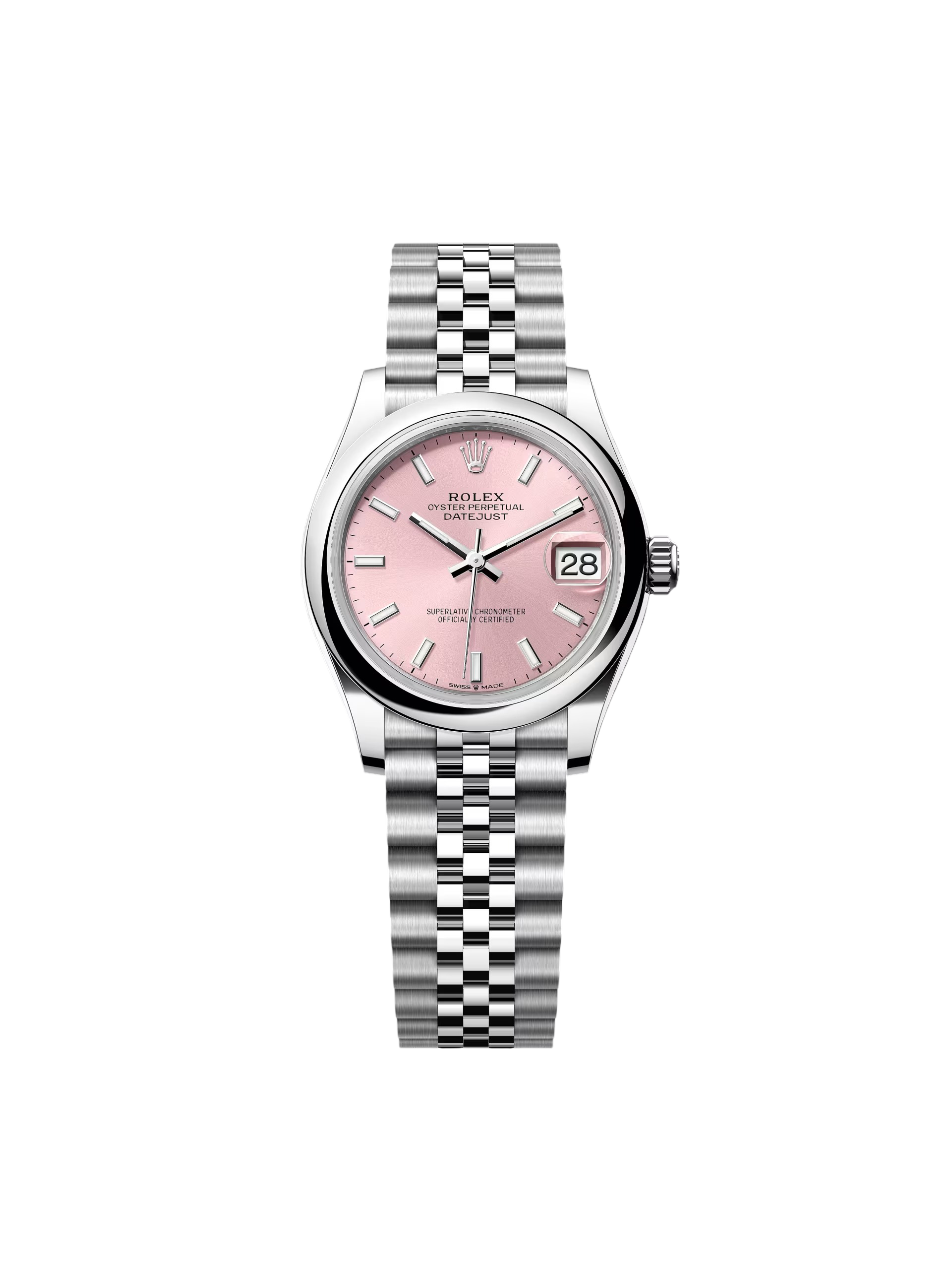 【Super Clone】RLX Datejust m278240-0007/0008 31mm Pink Index Domed Bezel Oyster Oystersteel