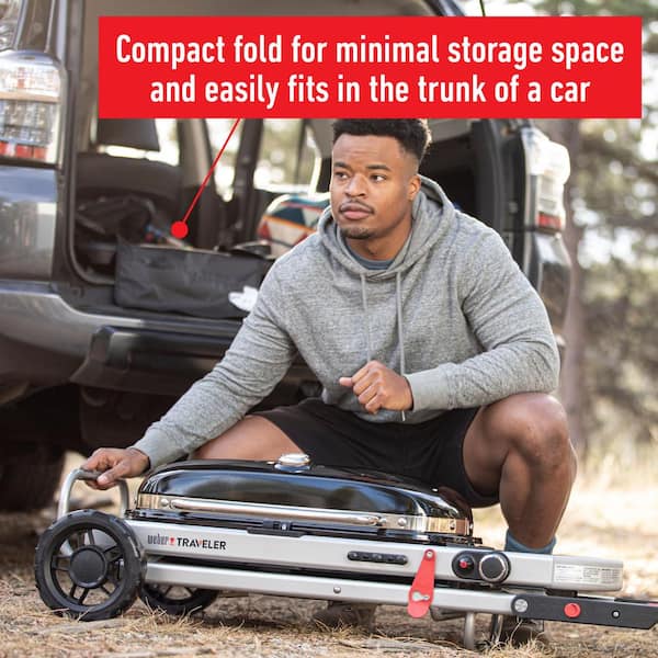 Traveler Portable Propane Gas Grill in Black Image 10