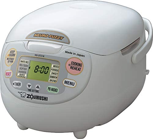 Cuiseur à riz Zojirushi Neuro Fuzzy, 5,5 tasses, blanc premium, fabriqué au Japon (réf. 2025).