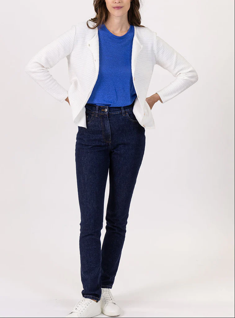 Cardigan femme en coton blanc crème