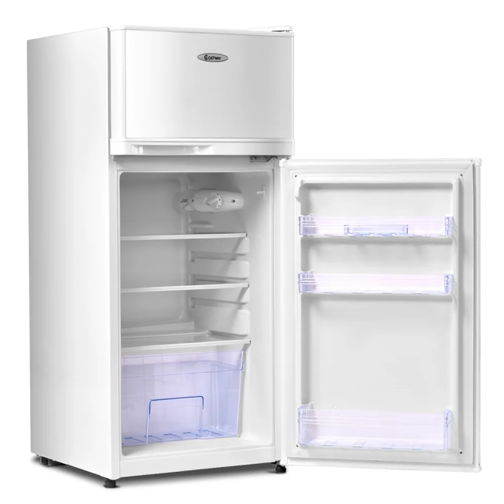 2 Doors Cold-rolled Sheet Compact Refrigerator-White, Fridge with Freezer, Fridge, Adjustable Thermostat - Image 4