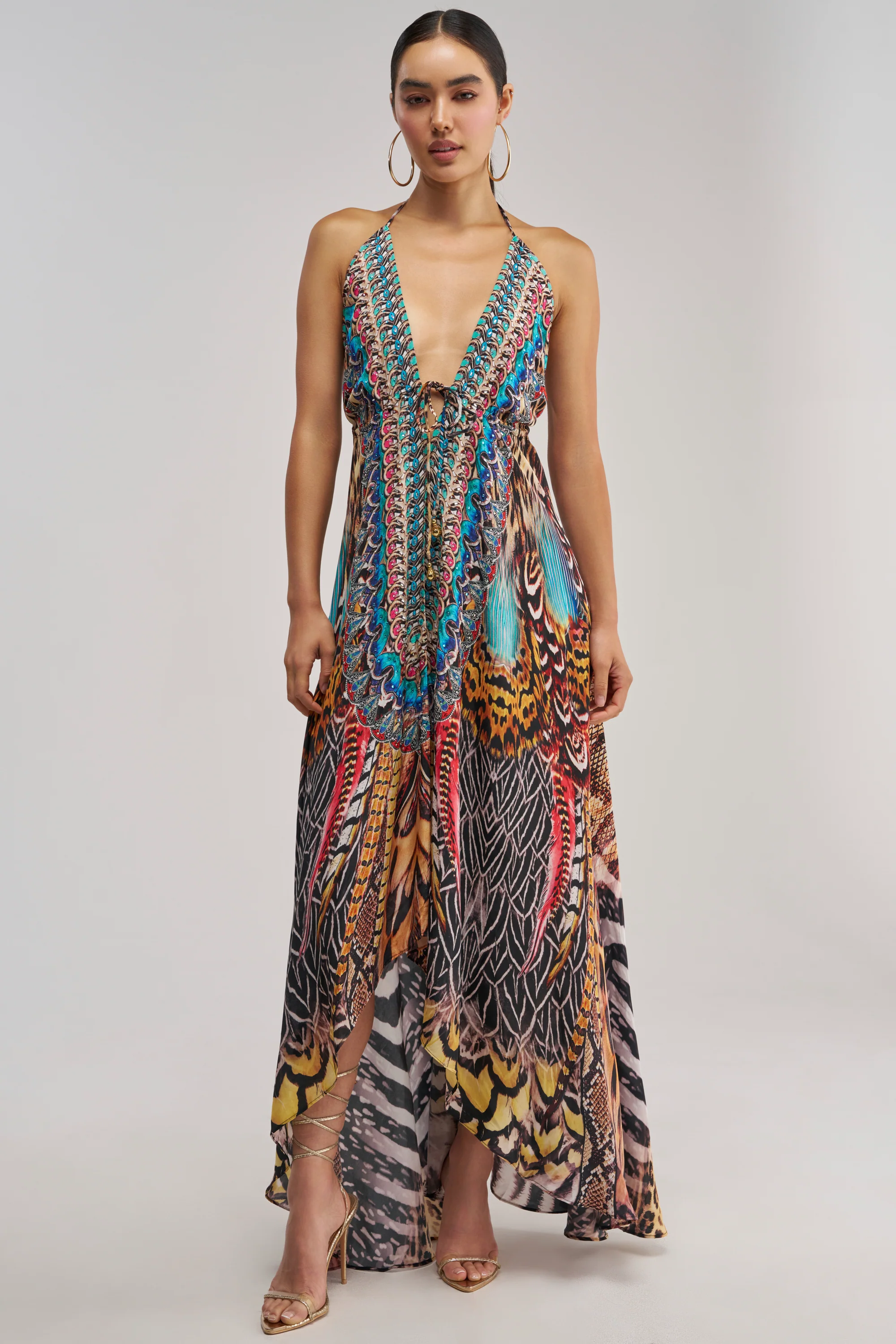 TALK OF THE TOWN PRINTED MAXI DRESS - Akira Store