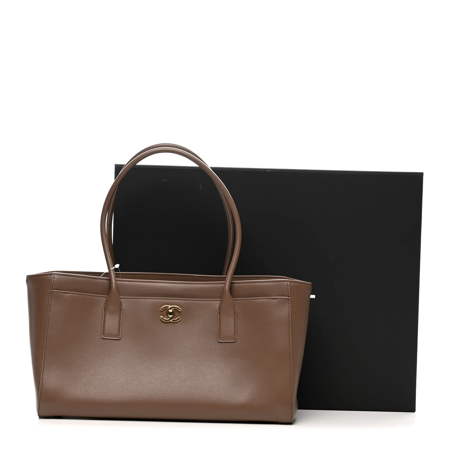 Calfskin Archetype Small Shopping Tote Light Brown