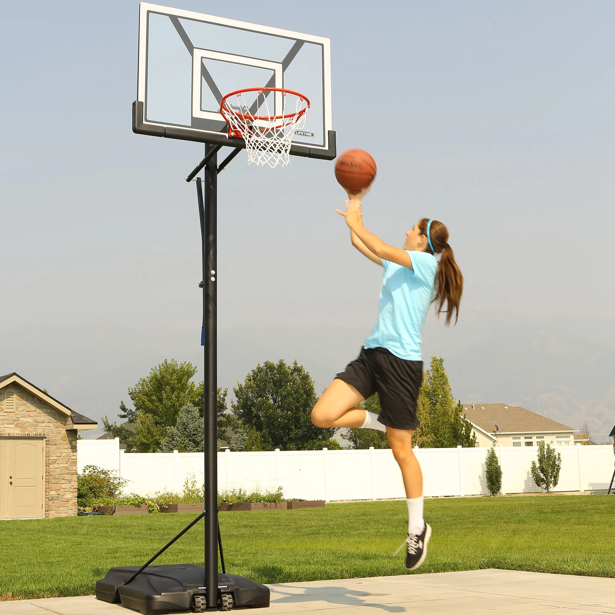 48-Inch Shatterproof Portable Basketball Hoop with Strong Arm Adjustment Slam-It Rim �C Model 90585-Outdoor Play - Image 9