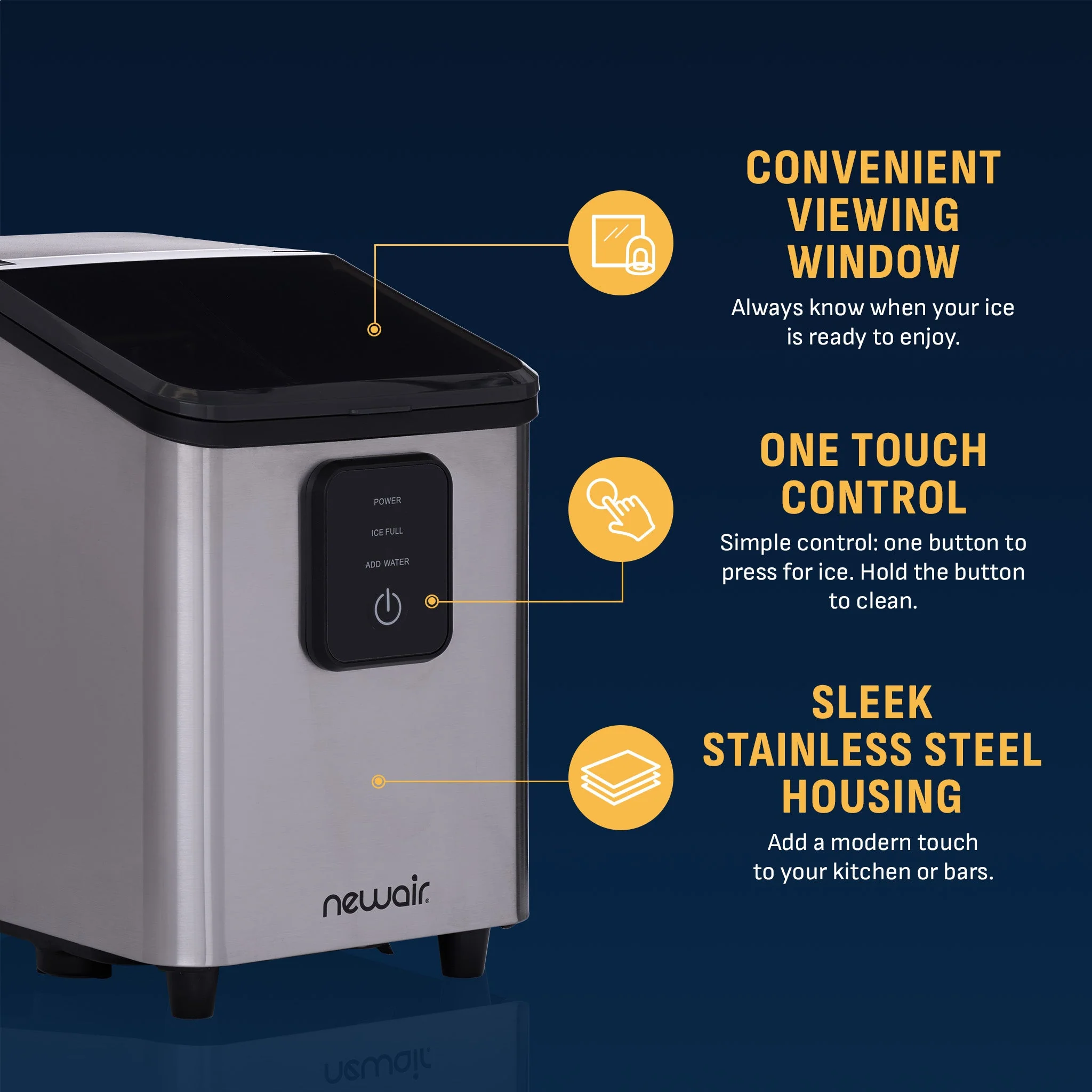 Newair Countertop Ice Maker, Bullet Ice