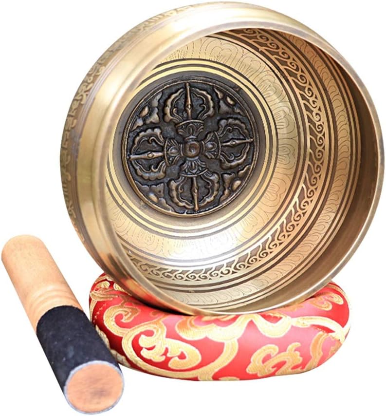 Handmade Gift Peaceful Relaxation Meditation Yoga Tibetan Singing Bowl Set Alloy (Size : 12.5cm)